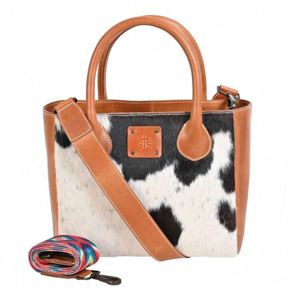NEW STS RANCHWEAR women's basic bliss cowhide satchel bag in multi